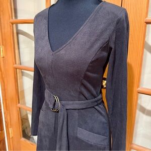 Millibon Dark Gray V-Neck Long Sleeve Dress Size XS